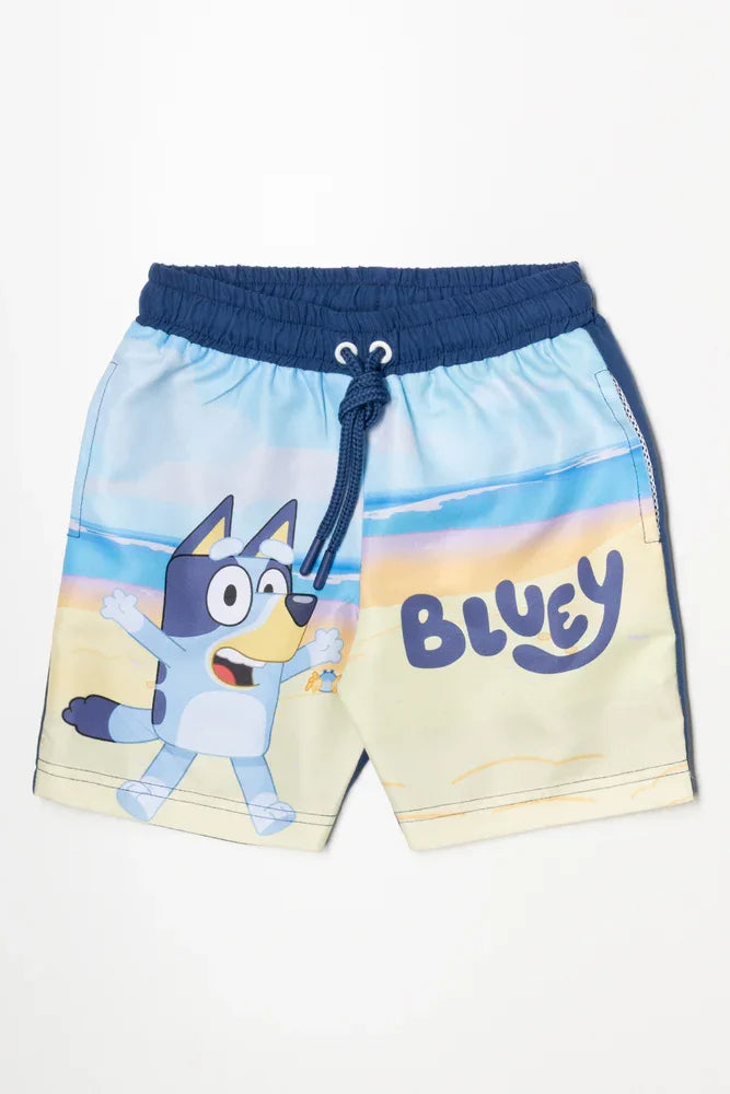Bluey Swim Shorts Blue & Yellow