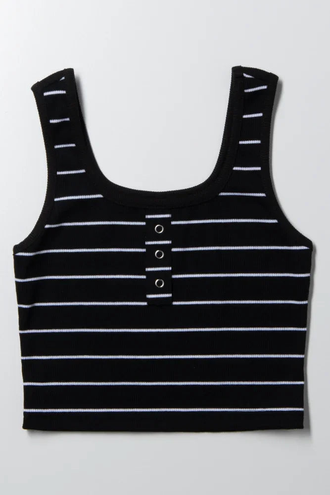 Stripe Tank Vest Black