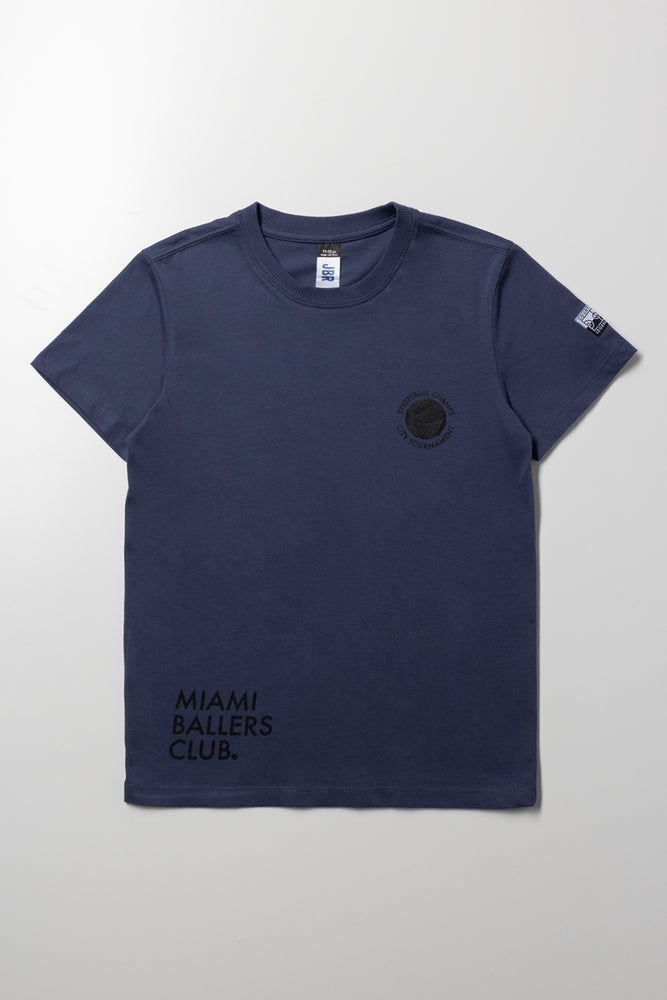 Basketball Short Sleeve T-Shirt Blue