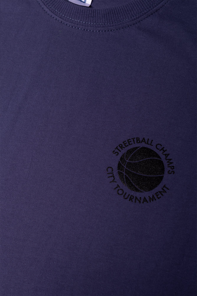 Basketball Short Sleeve T-Shirt Blue