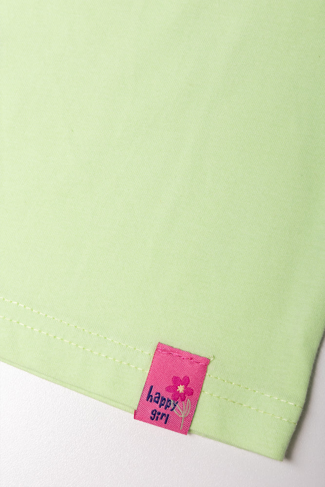 Frill Sleeve T-Shirt Green (1)