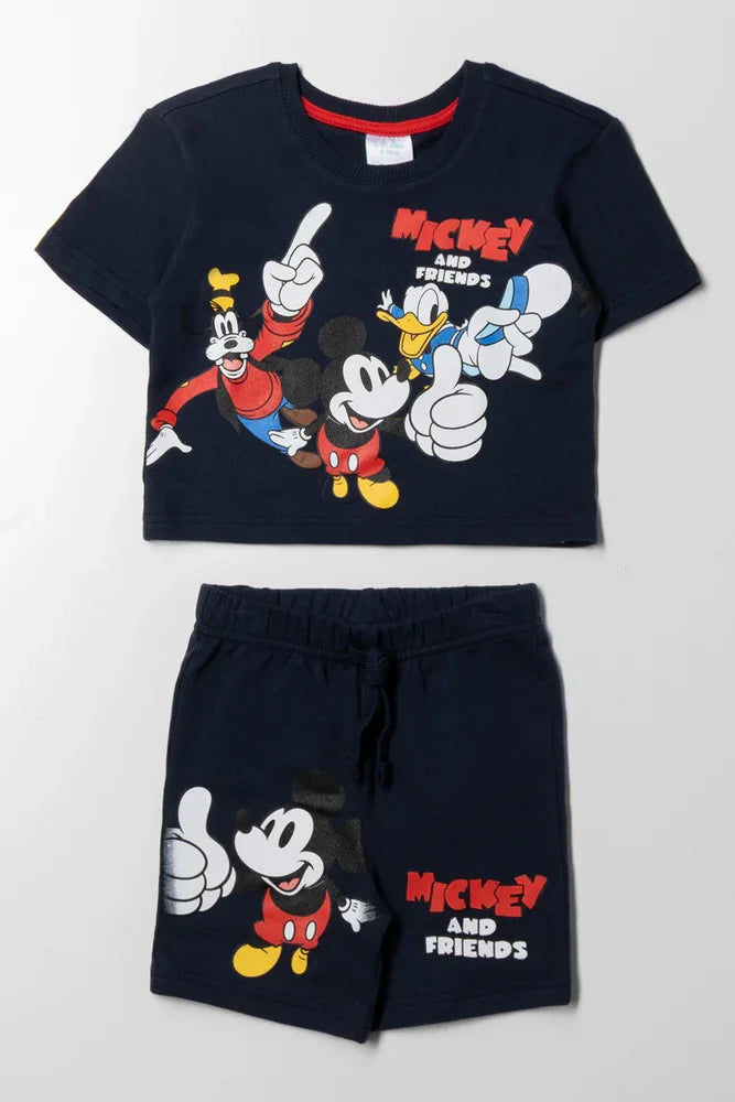 Mickey And Friends Fleece Set Black