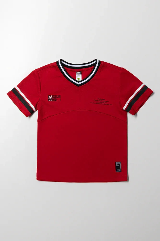 Sporty Pullover Top Red