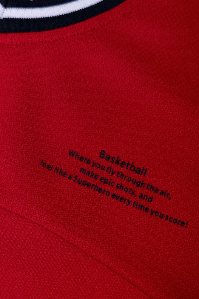 Sporty Pullover Top Red