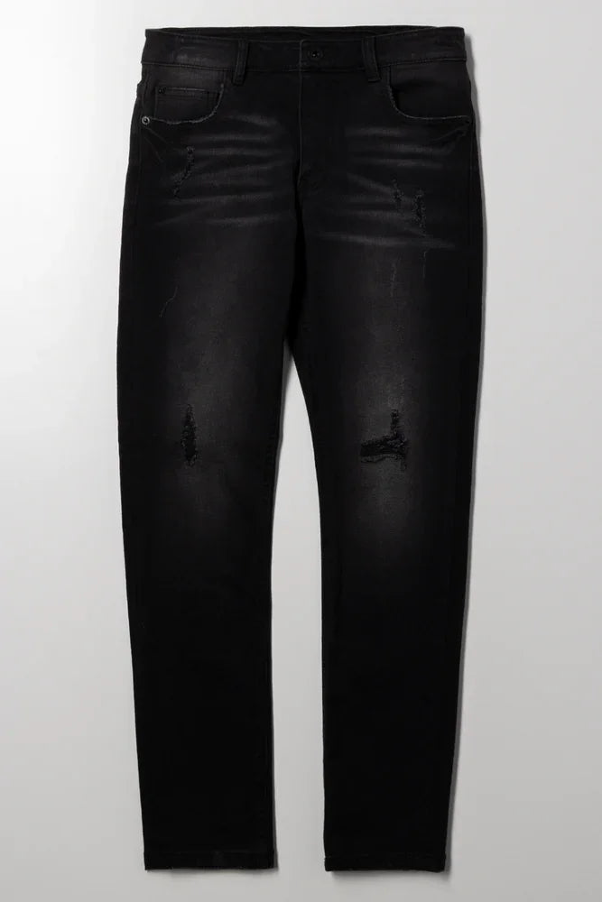 Ripped Denim Jeans Black