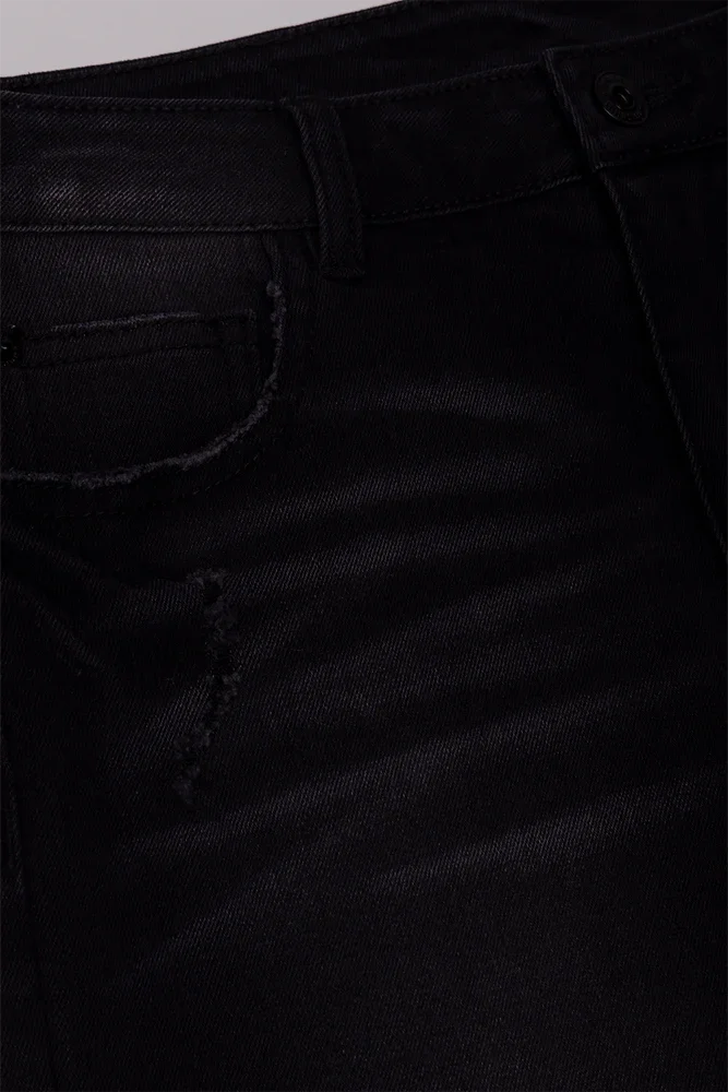 Ripped Denim Jeans Black