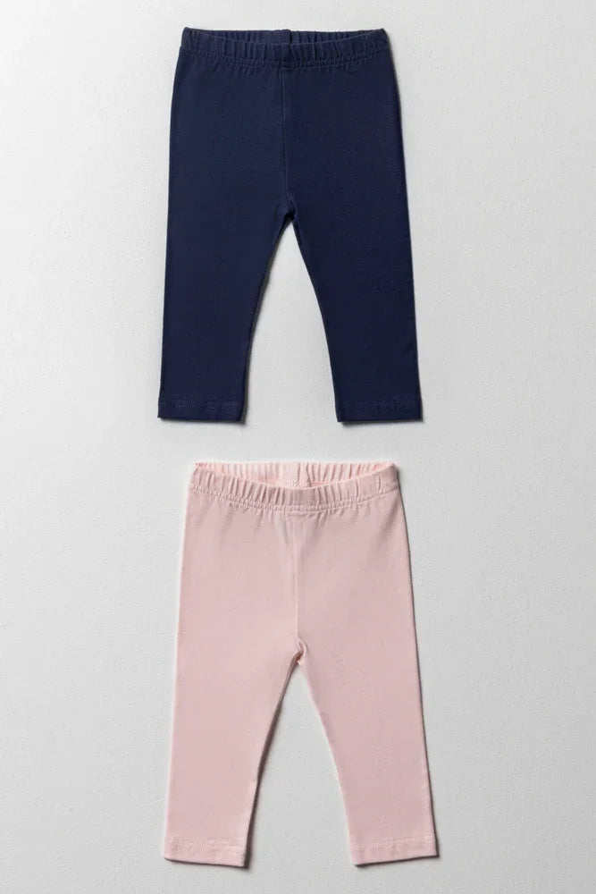 2 Pack Leggings Pink & Navy