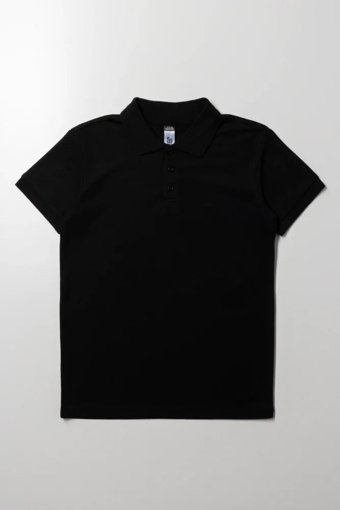 Textured Collar Golfer Black