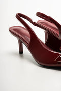 Pointy Bow Slingback Heel Burgundy (2)