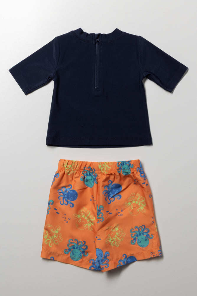 Octopus Swim Set Navy And Orange (3)