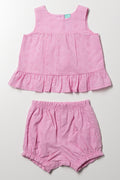 Anglaise Shorts Set Pink