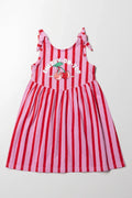 Stripe Sleeveless Dress Red And Pink