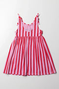 Stripe Sleeveless Dress Red And Pink (2)
