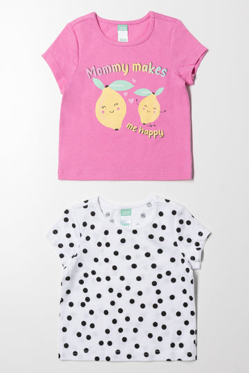 2 Pack T-Shirts Pink And White