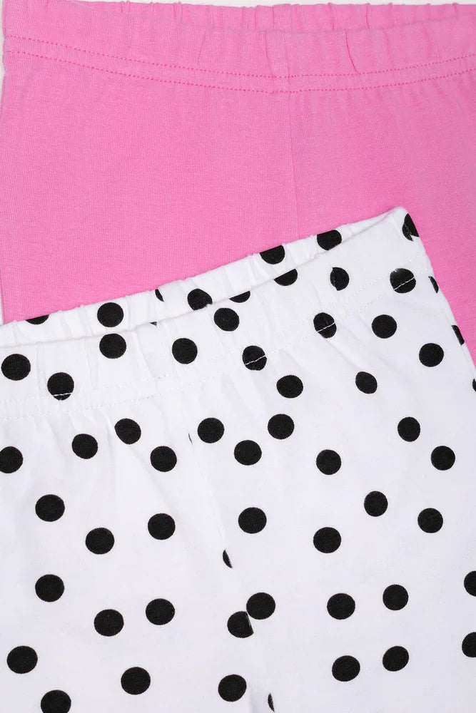 2 Pack Leggings Pink And White