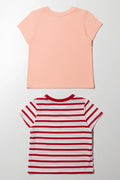2 Pack Ice Cream T-Shirts Peach & White (2)