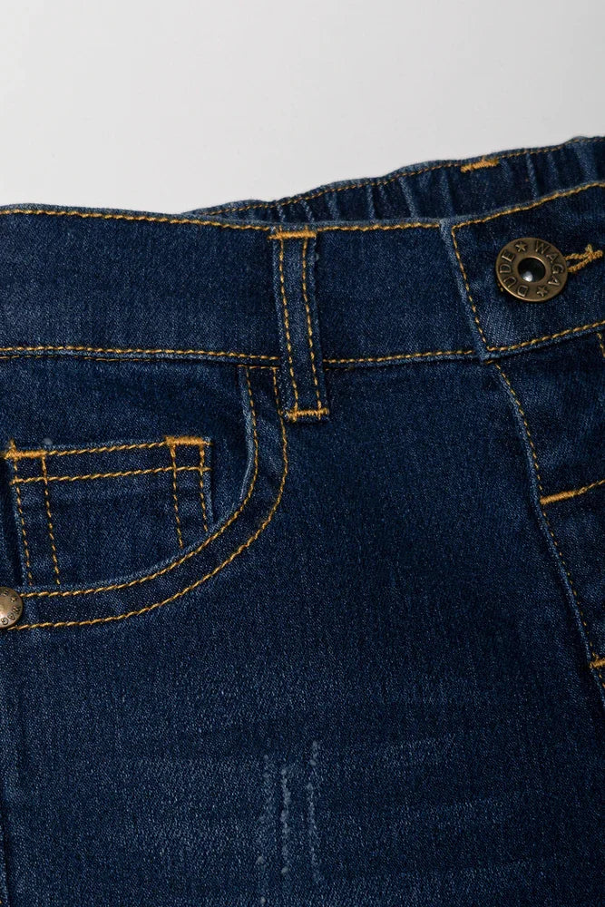 Straight Leg Denim Jeans Blue