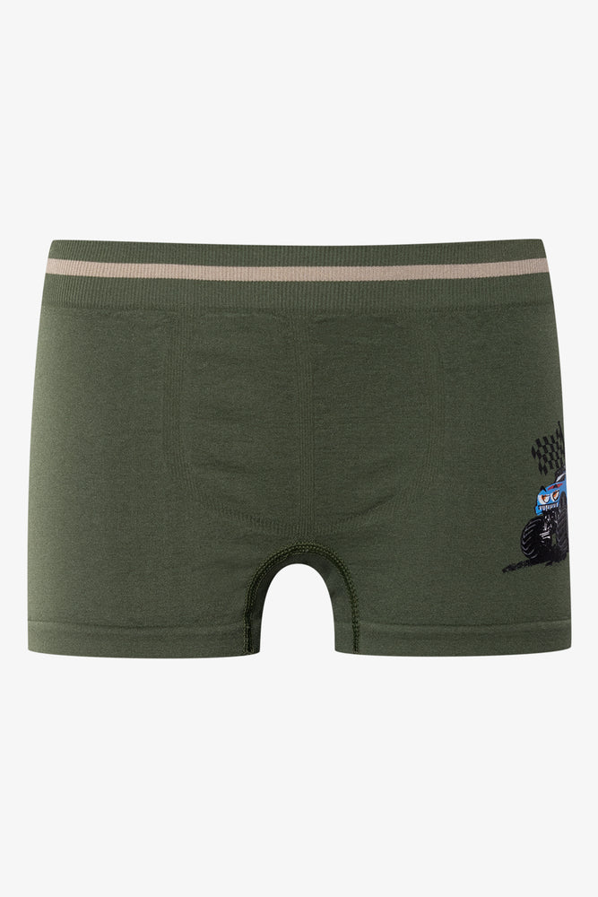 3 Pack Seamless Boxers Black, Green And Grey (1)