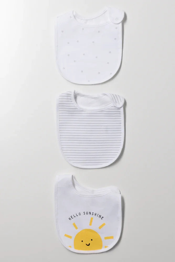 3 Pack Bibs White