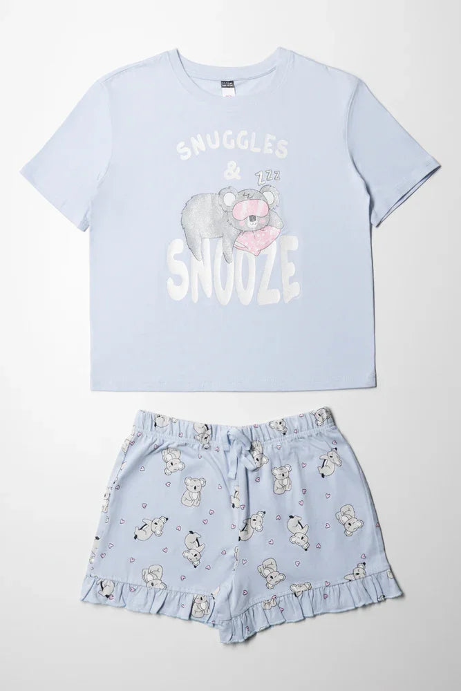 Koala Short Set Pyjamas Blue