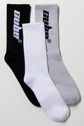 3 Pack Socks Black, White And Grey