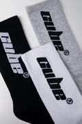 3 Pack Socks Black, White And Grey (1)