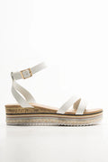 Espadrille Wedge Ankle Strap Sandals White (1)
