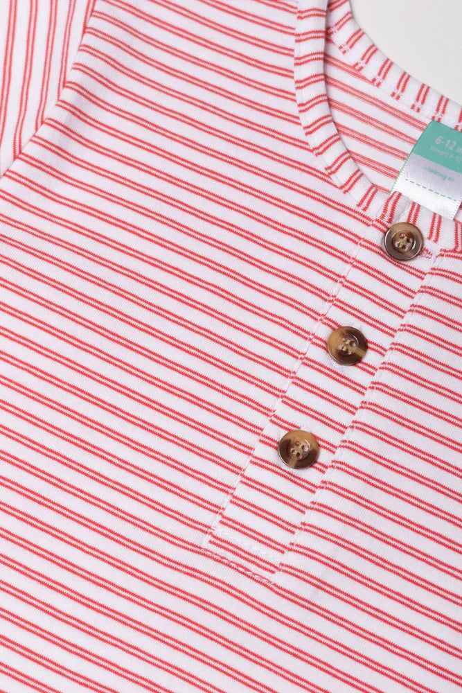 3 Piece Henley Set Blue And Red