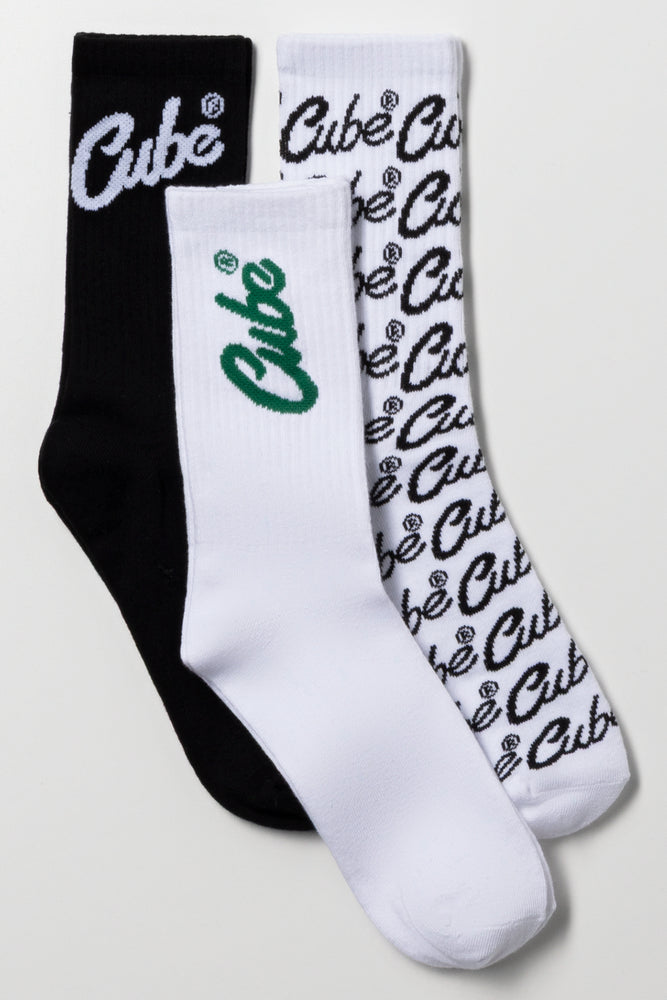 3 Pack Socks Black And White