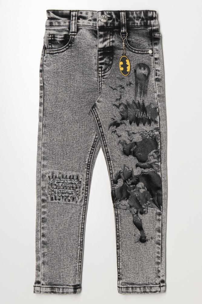 Batman Marble Wash Skinny Denim Jeans Black