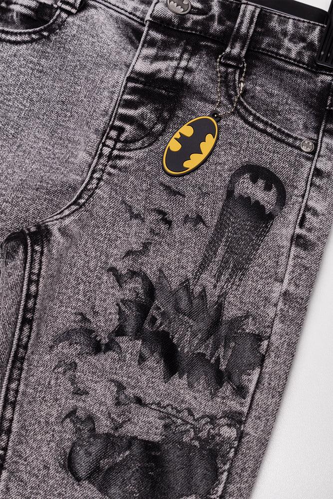 Batman Marble Wash Skinny Denim Jeans Black