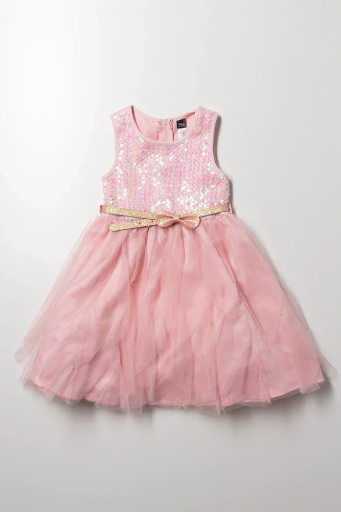 Sequence Mesh Dress Pink