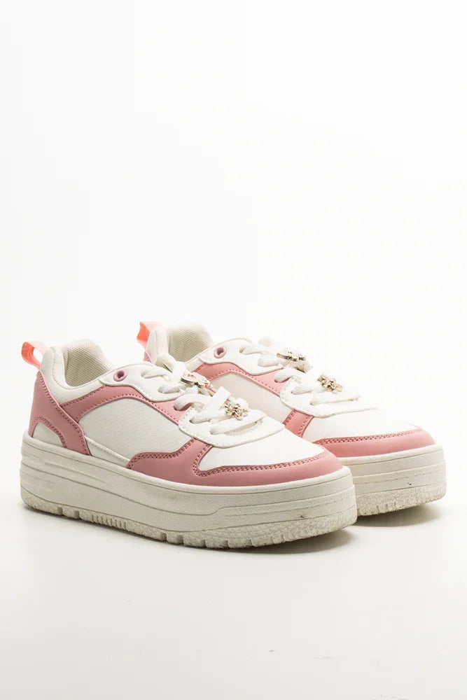 Butterfly Charm Sneakers Pink And White