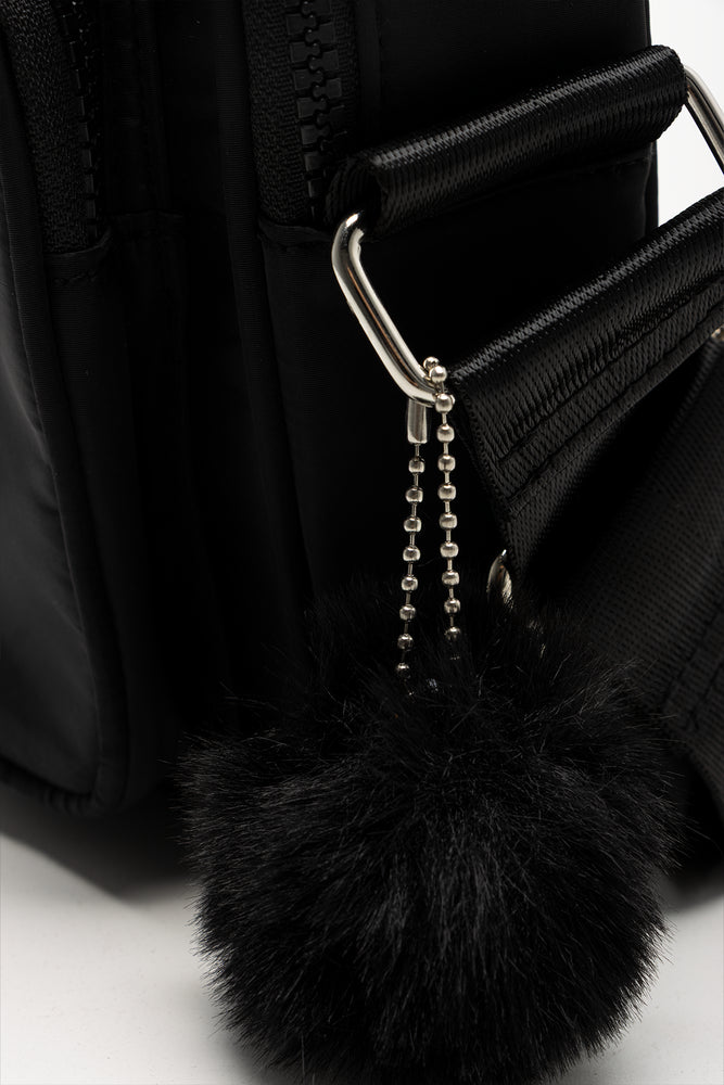 Pom Pom Sling Bag Black (4)