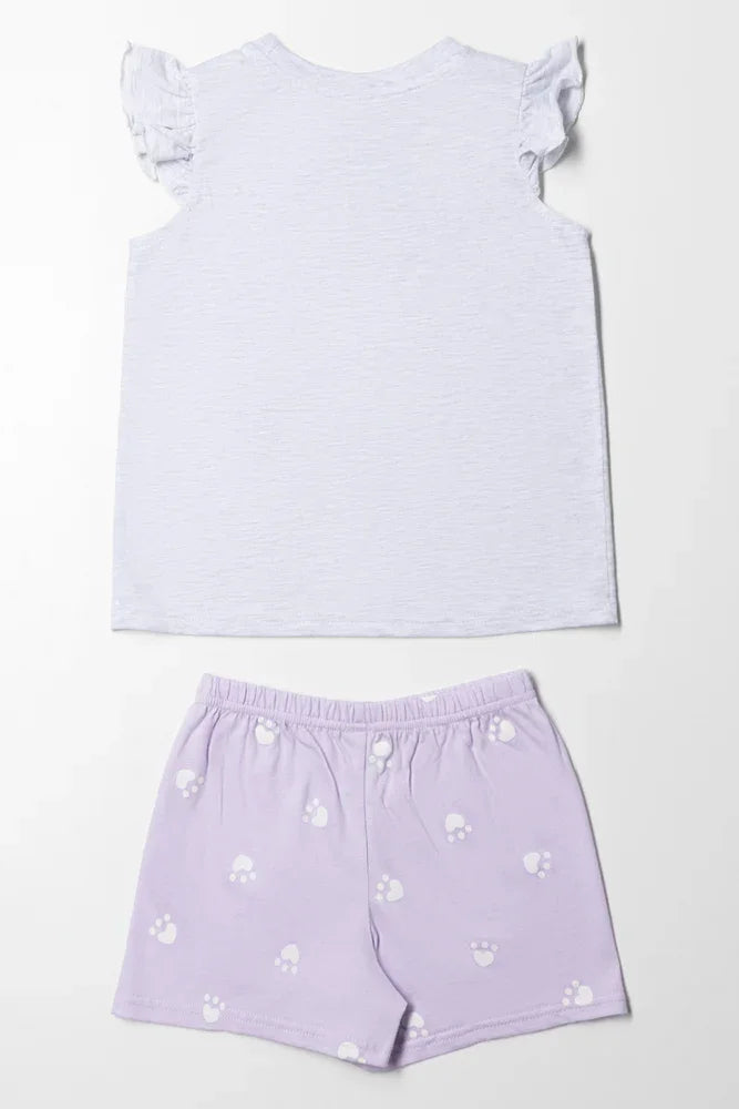 Snug  As A Pug Short Pyjamas Set Grey (3)
