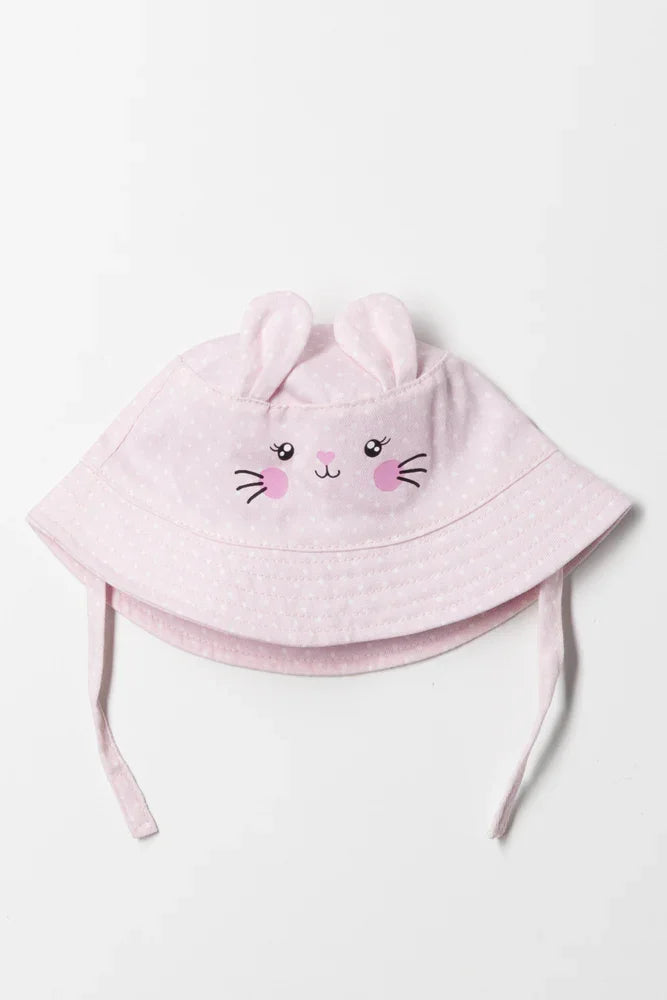 Bunny Polka Dot Hat Pink