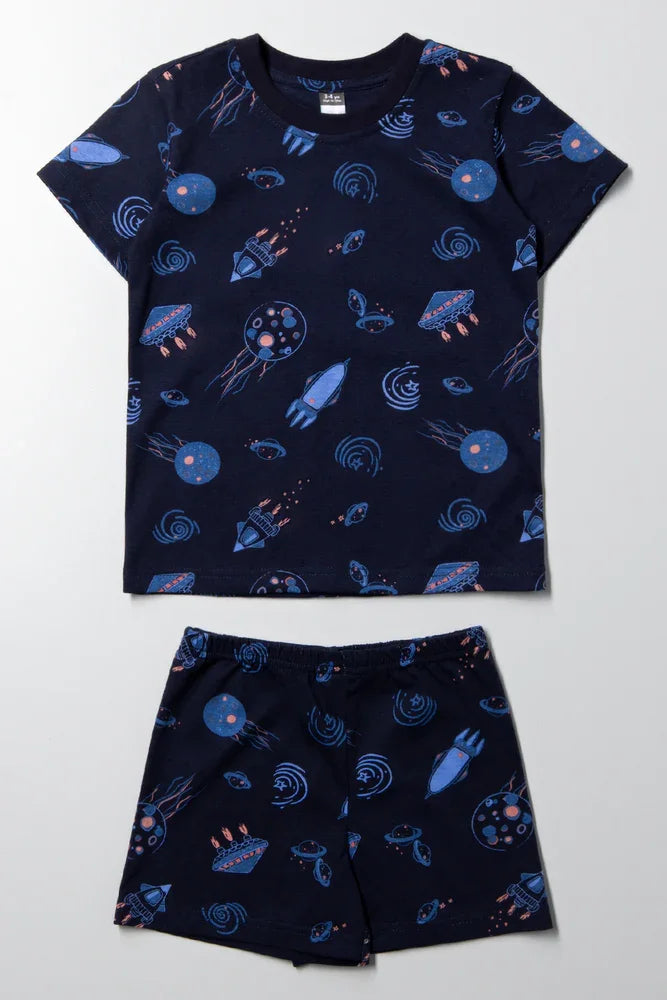 Space Print Pyjamas Navy
