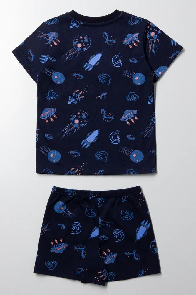 Space Print Pyjamas Navy (3)