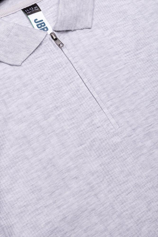 Textured Short Sleeve Golfer Grey