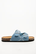 Ripped Denim Sandals Blue (1)