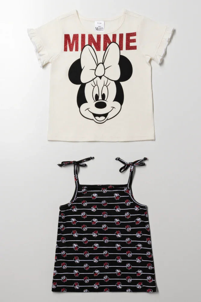 Minnie Mouse 2 Pack T-Shirts Black