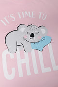 Time To Chill Shorts Pyjama Set Pink And Black (1)