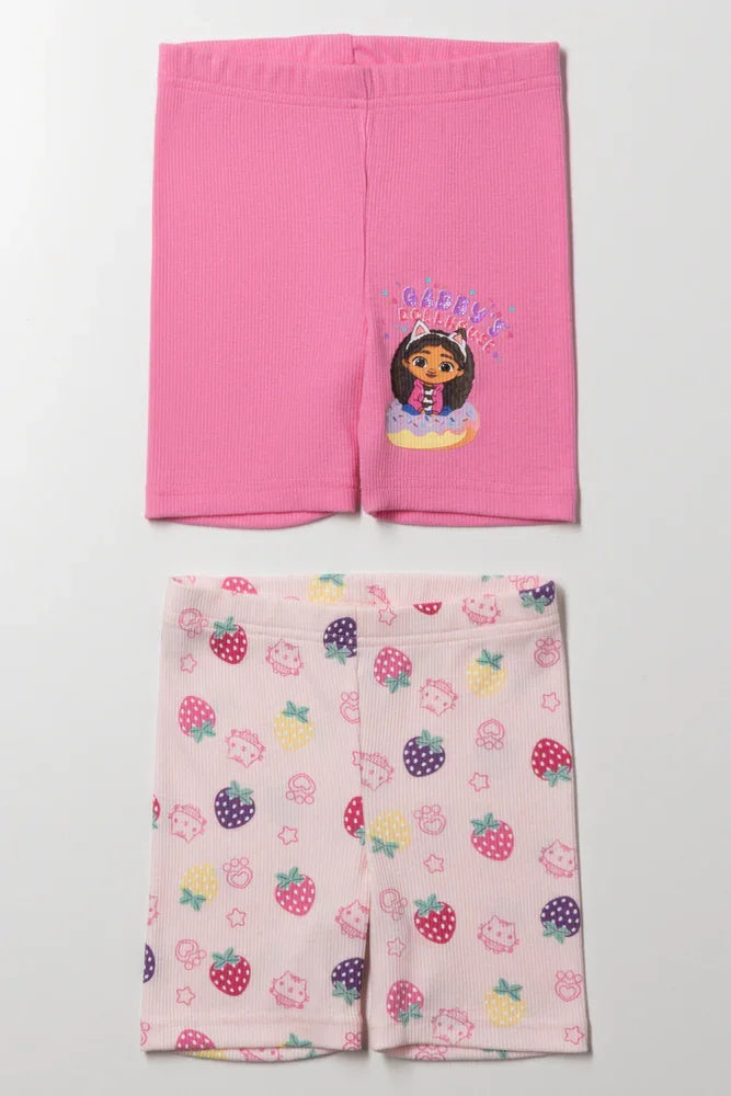 Gabby's Dollhouse 2 Pack Cycling Shorts Pink