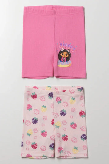 Gabby's Dollhouse 2 Pack Cycling Shorts Pink