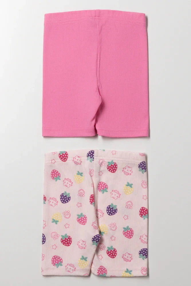 Gabby's Dollhouse 2 Pack Cycling Shorts Pink (2)