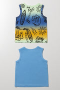2 Pack Printed Vests Blue (2)