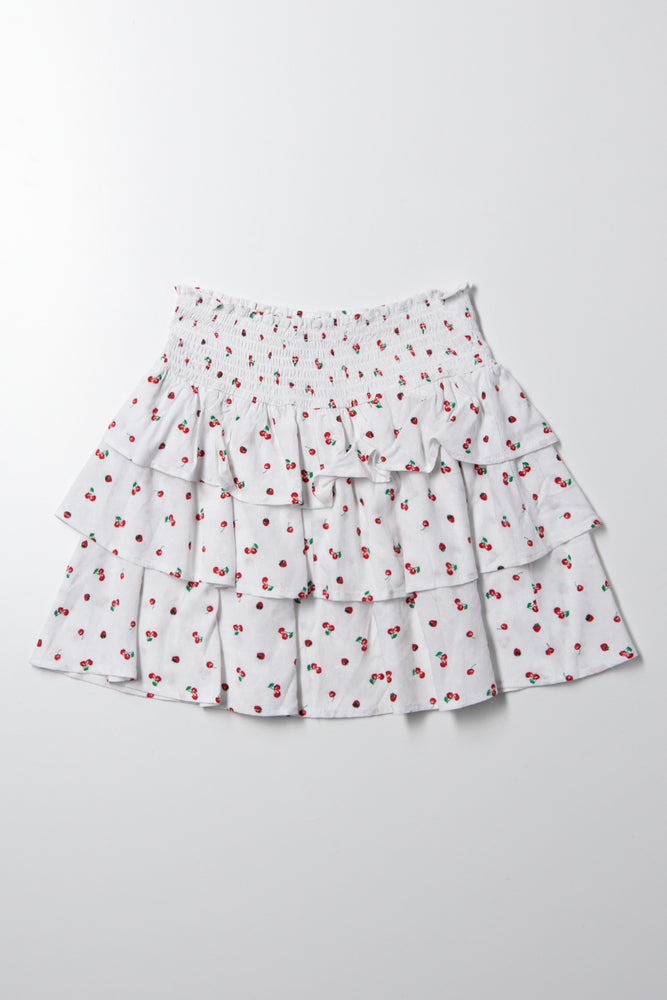Cherry Tiered Skirt White (2)