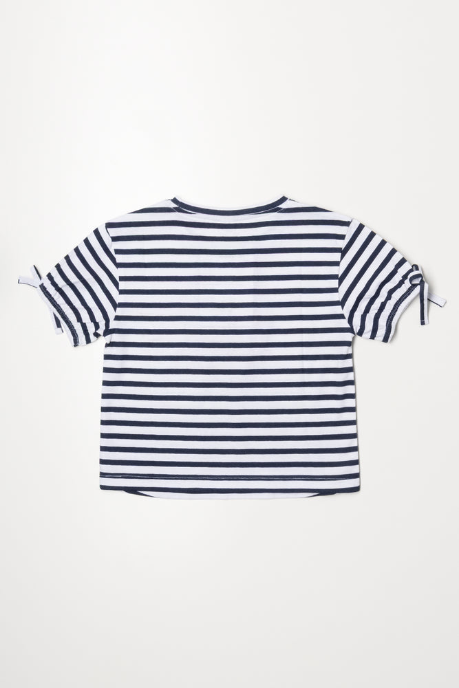 Stripe Short Sleeve T-Shirt Black And White (2)