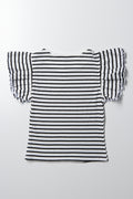 Rib Top With Frill Black And White (2)