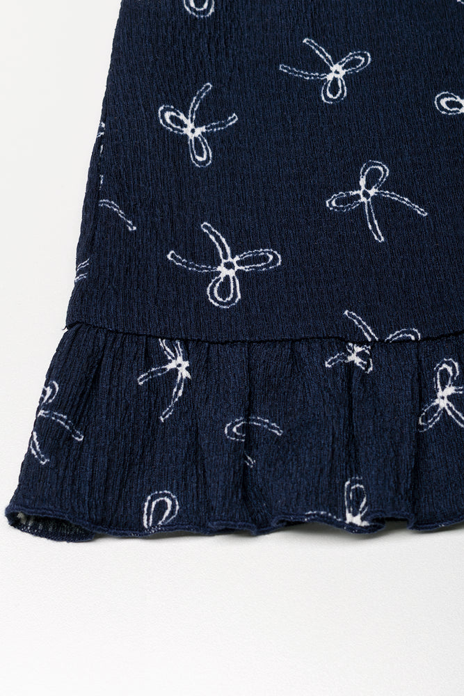 Peplum Knit Set Navy
